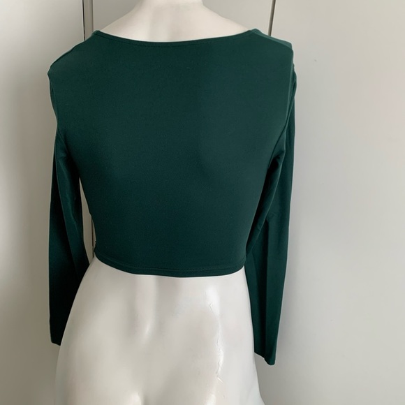Offline by Aerie Real Me green scoop neck size XS long sleeve cropped shirt - Picture 4 of 4